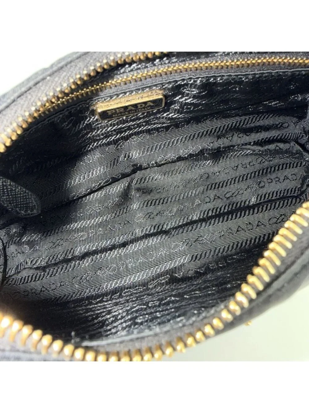Prada Re Edition 2005 Re-Nylon Mini Bag Shoulder Nylon Black Gold